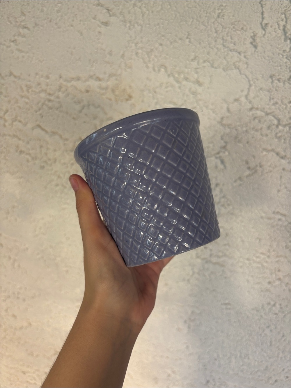 Purple Ceramic Textured Planter - Brand Unspecified